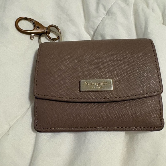 kate spade Handbags - Kate Spade Taupe Leather Keychain Wallet